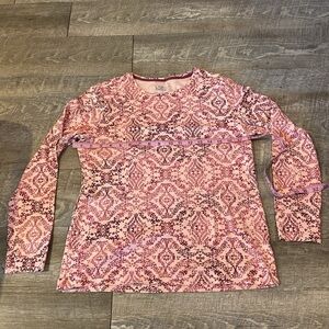 Croft & Barrow Crewneck Long Sleeve shirt Pink The Classic Tee